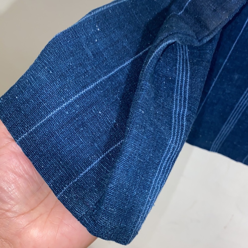 Vintage Embroidered Guatemalan Indigo Ethnic Denim 1970’s Blouse - Picture 6 of 9